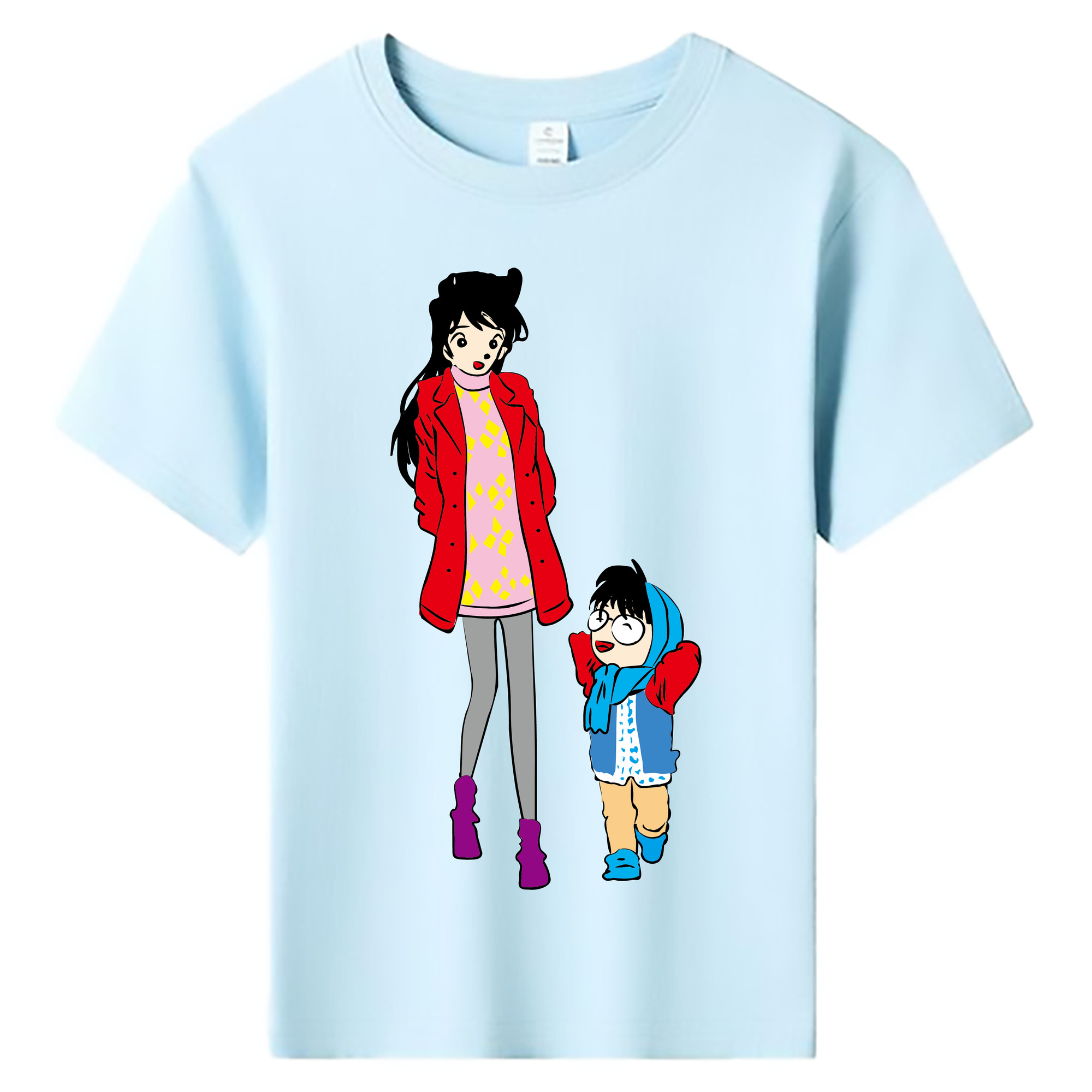 （画像用） 名探偵コナン 江戸川 コナン Detective Conan Conan Edogawa 綿100％キッズTシャツ（フロントプリント）